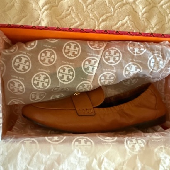 Tory Burch Leather Ballet Loafer, Bourbon, Barely Worn - Picture 4 of 8